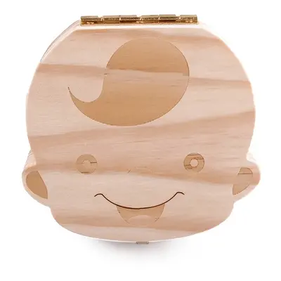 Wooden Baby Tooth Box Keepsake Tooth Organizer Storage Container for Teeth & Lanugo & Umbilical 