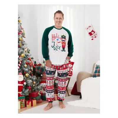 Matching Couple Outfits Christmas Pajamas Nutcracker Pattern Raglan Sleeves