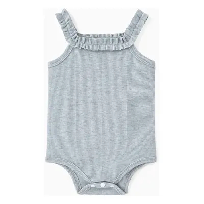 A Cute Sleeveless Romper with Agaric Edge for Baby Girl, in Polyester-Cotton-Spandex Fabric