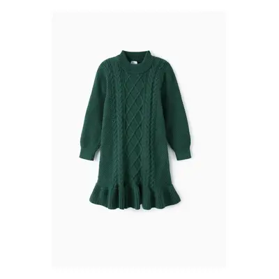 Toddler Girl Textured Ruffled Sweater Dress