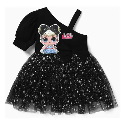 L.O.L. SURPRISE! Toddler Girls Mother's Day 1pc Graphic Print Off-shoulder Sparkle Dress