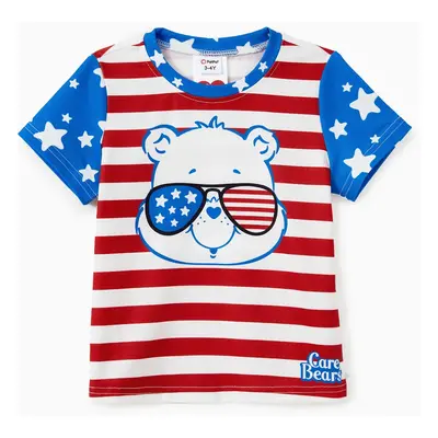 Care Bears Family Matching Independence Day Character Striped Print Tee/Sleeveless Dress