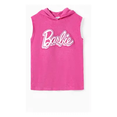 Barbie Toddler/Kids Girls 1pc Cotton Classic Logo Print Hooded Towel/Swimsuit Coverup