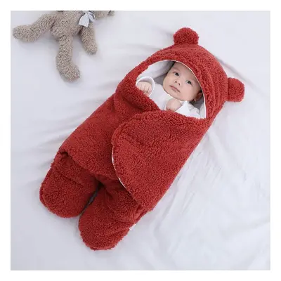 Baby Winter Cotton Plush Hooded Swaddles