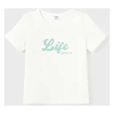 Family Matching Sets Slogan Tee or White Top Mint Green Button Skirt with Pockets Co-ord Sets