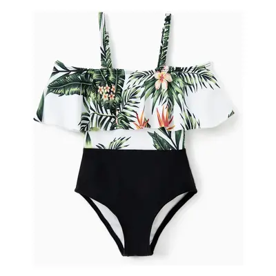 One Piece Plant Printed Family Matching Swimsuit