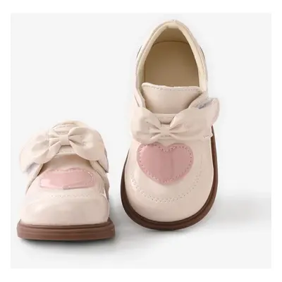 Toddler/Kids Girl Sweet Heart Pattern Fabric Stitching Leather Shoes