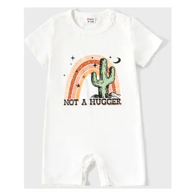 Mommy and Me Cactus and Rainbow Printed Short-Sleeve Graphic Tee