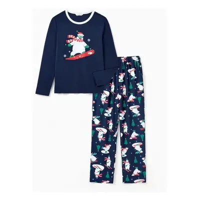 Polar Bear Pajamas Christmas Outfits Snowboarding Clothes Matching for Family