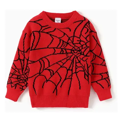 Toddler/Kid boy Geometric Spider Web Design Pattern Oversized Sweater