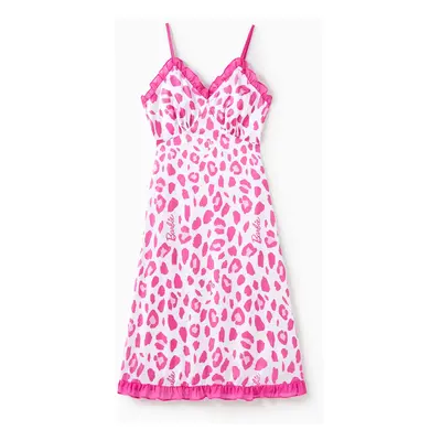 Barbie Mommy and Me Pink Leopard Print Ruffled Sleeveless Dress/Loungewear