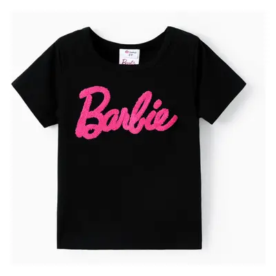 Barbie Toddler/Kid Girl Letter Embroidered Short-sleeve Cotton Tee