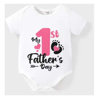 Father's day Baby Girl/Boy Letter & Number Print Romper