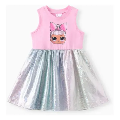 L.O.L. Surprise! Toddler/Kid Girls 1pc Gradient Character Print Sleeveless Tulle Dress