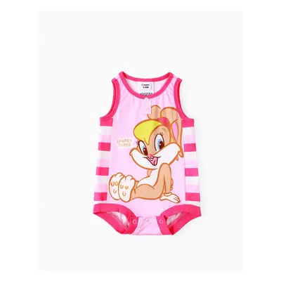 Looney Tunes Baby Boy/Girl Stripe and Character Print Sleeveless Jumpsuit