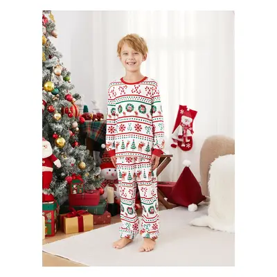 Christmas Family Matching Allover Reindeer/Snowflake/Xmas Tree Pattern Pajamas Sets