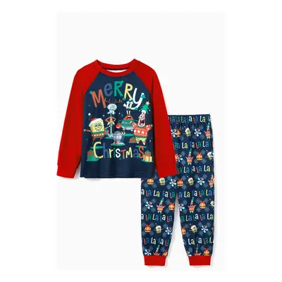 SpongeBob SquarePants Family matching Christmas Pattern Colorblock Pajama Set (Flame Resistant)