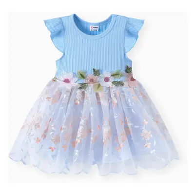 Baby/Toddler Girl Sweet 3D Flower Mesh Dress