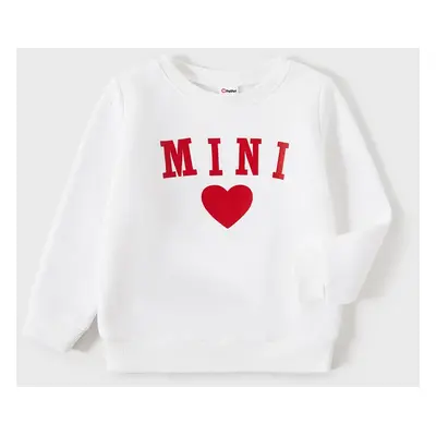 Mommy and Me Solid Letters & Love Print Long-sleeve Tops