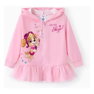 PAW Patrol Toddler Girl Skye Hooded Jacket/Mesh Flutter-sleeve Sweatshirt/Leggings