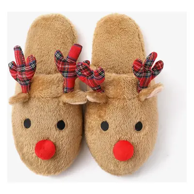 Christmas Family Matching Childlike Cartoon Reindeer Pattern Slippers