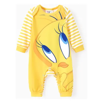 Looney Tunes Baby Boy/Girl Cartoon Animal Print Striped Long-sleeve Naia™ Jumpsuit