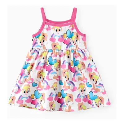 Looney Tunes Baby Girls 1pc Rainbow Heart Print Sleeveless Dress