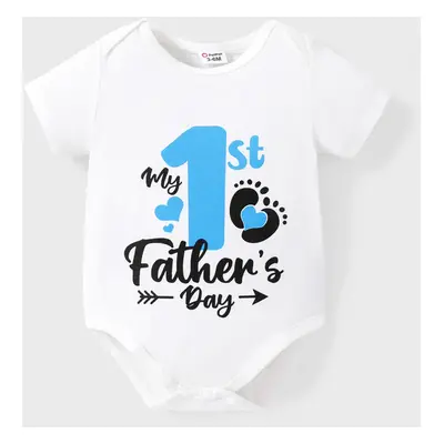 Father's day Baby Girl/Boy Letter & Number Print Romper