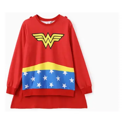 Justice League Family matching Cosplay Costume Superman/Wonder woman Logo Print Long-sleeve Swea