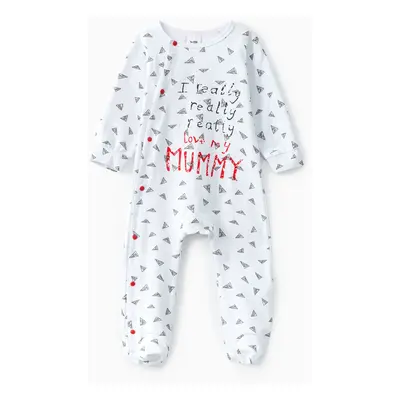 Baby Boy/Girl 95% Cotton Long-sleeve Footed Letter Print Jumpsuit