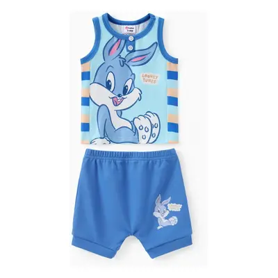 Looney Tunes Baby Girls/Boys 2pcs Character Striped Print Tank Top with Cotton Shorts Set