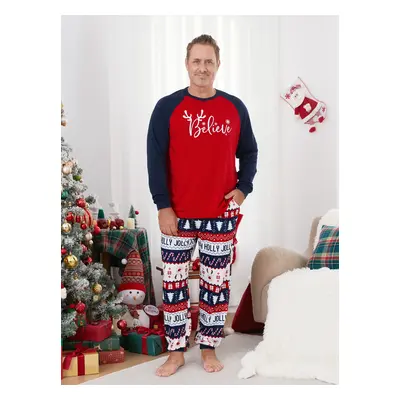 Christmas Family Pajamas Sets Glow in the Dark Believe Magic Raglan Sleeves Top Allover Pattern 