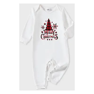 Family Matching Plaid Tree and Letter Print Long Sleeve Top