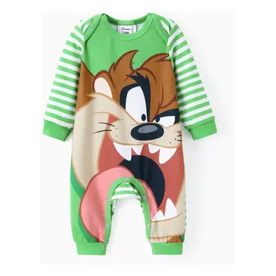 Looney Tunes Baby Boy/Girl Cartoon Animal Print Striped Long-sleeve Naia™ Jumpsuit