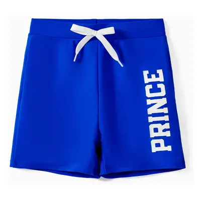 Family Matching Letter Printed Drawstring Swim Trunks or Shell Edge Bikini with Optional Cover U