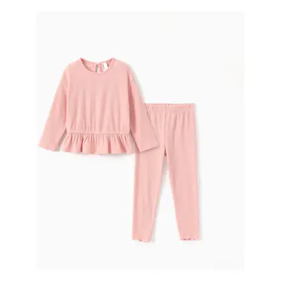 Toddler Girl 2pcs Ruffled Top and Pants Set