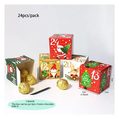 24pcs Christmas Pattern Gift Box No. Xmas Candy Box