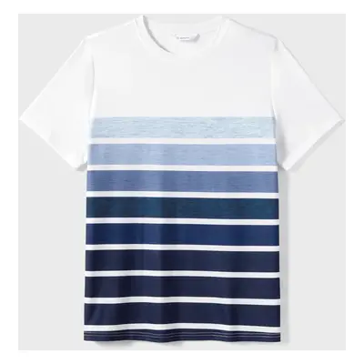 Family Matching Belted Ombre Slip Dresses and Striped Short-sleeve T-shirts Sets