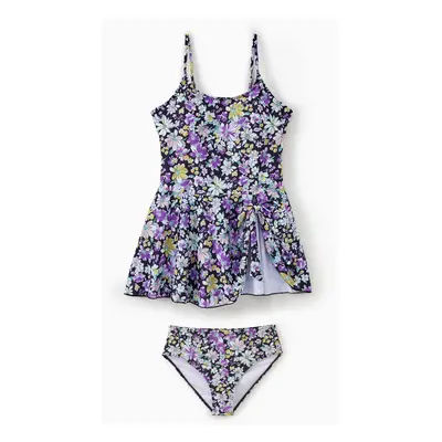 Family Matching Swimsuit Ditsy Floral Drawstring Swim Trunks or Bow Side Strap Tankini