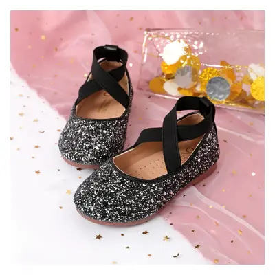 Toddler/Kid Crystal Round Toe Solid Shoes