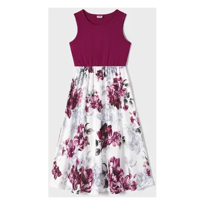 Mommy and Me Floral Panel Tank Dresses