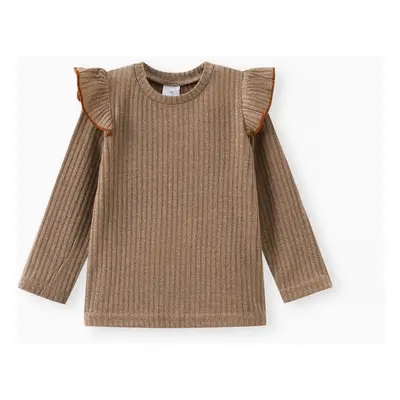 Toddler Girl Ruffled Ribbed Long-sleeve Tee