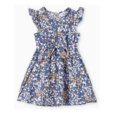 Mommy and Me Ditsy Floral V-Neck Concealed Button A-Line Dresses