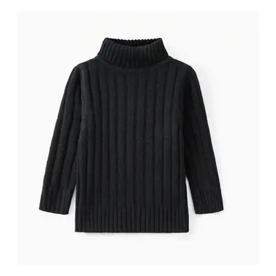 Toddler Girl/Boy Turtleneck Ribbed Knit Sweater