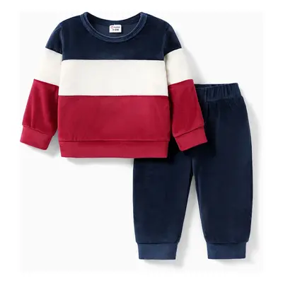 2PCS Baby Boy Solid Color Avant-garde Long Sleeve Set