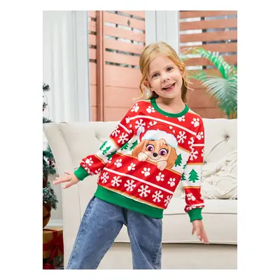 PAW Patrol Family matching Christmas Chase And Skye With Santa Hat Snowflake Pattern Sweatshirt