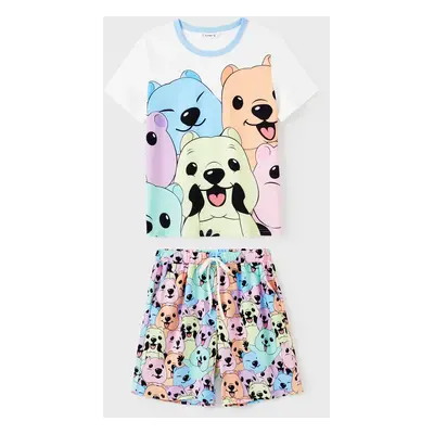 Family Matching Allover Cute Smile Bear Pattern Pajamas