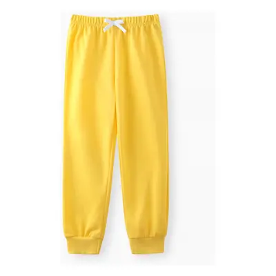 Kid Boy/Kid Girl Solid Color Elasticized Pants