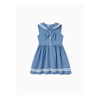 Family Matching Sets Preppy Style Striped Tee or Sailor Uniform-Inspired Nautical Style Sleevele