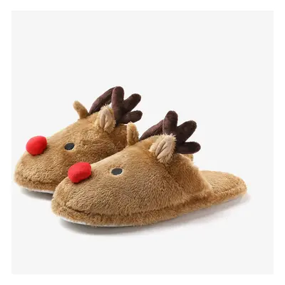 Christmas Family Matching Childlike Cartoon Reindeer Pattern Slippers